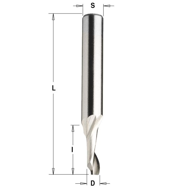 Фото Фреза спиральная по алюминию HSS+Co Z1 S=8 D=5x40x100 RH в интернет-магазине ToolHaus.ru